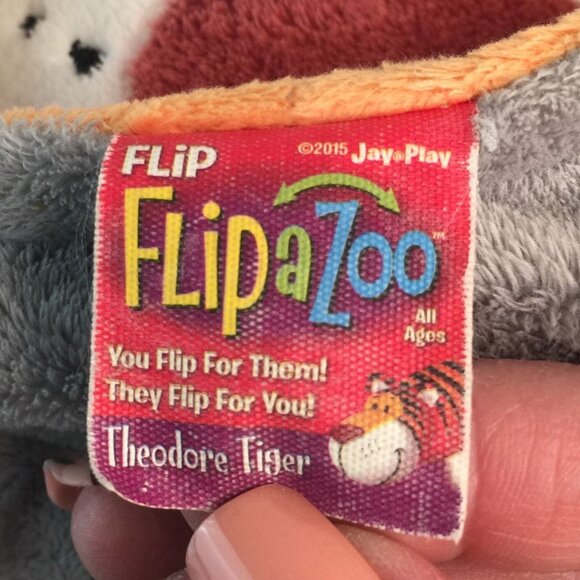 Flip a Zoo Emma Elephant Theodore Tiger Plush 20" Reversible Stuffed Animal Toy - Picture 6 of 7